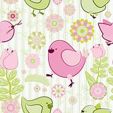 Seamless Background with birds.