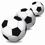 Soccer balls isolated on white background.