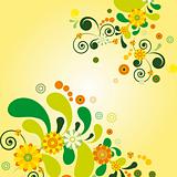 Vector Sun floral background.