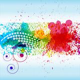 Color paint splashes. Gradient vector background on blue and whi