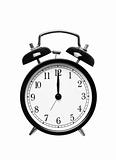 Alarm clock shows Twelwe o`clock