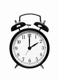 Alarm clock shows Two o`clock