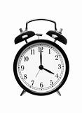 Alarm clock shows four o`clock