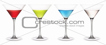Set of martini glasses.