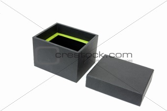 Black open gift box