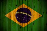 Wooden Brazil flag