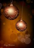 Christmas ball on gold background. Vector