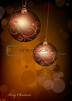 Christmas ball on gold background. Vector