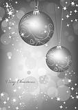 Christmas silver background with ball. Vector