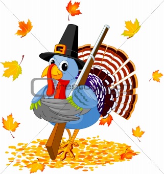 description cartoon thanksgiving turkey turkey with a gun keywords