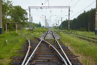 Railway lines with switch