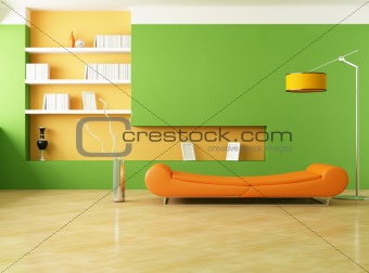 green and orange lounge