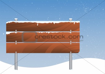 snowy signboard