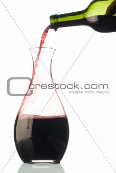 red wine bottle and decanter