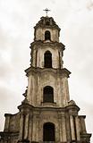 abandoned church, bell-tower in Vilnius old city center