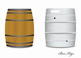 beer keg barrel pair