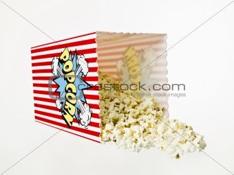 Basket of Popcorn isolated