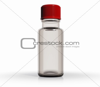 Medical bottle of warm-grey color glass