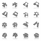 Design elements set. 16 abstract graphic icons.