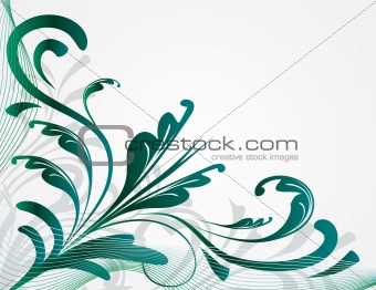 Abstract background with green plants