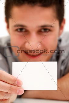 Businessman with card