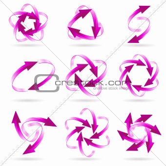 Set of arrow circles