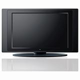 Modern LCD TV set over a white background.