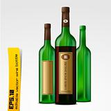 Editable vector wine bottles