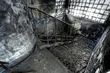High Dynamic Range Image of a Burned Out building, stair