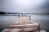 wooden pier and boats