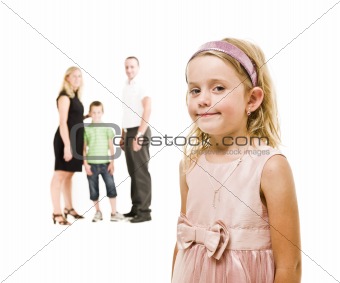 Young Girl in front of her family