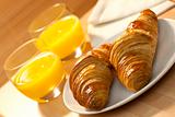Healthy Continental Breakfast Croissant and Orange Juice