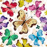 Seamless pattern with butterflies