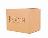 Cardboard Box marked Bedroom