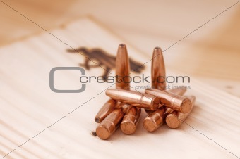 Bullets on wood