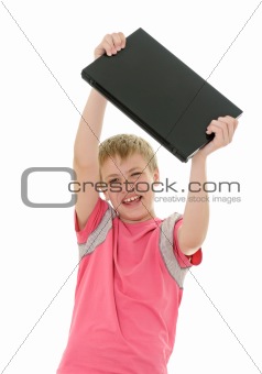 teenager with laptop