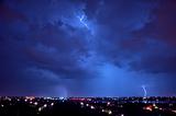Thunderstorm and perfect Lightning over city