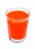 Glass of fresh red juice from fruits and berries isolated on whi