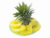 fresh slice pineapple isolated on white background