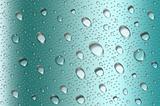 Perfect blue metallic water drops background with big and small 