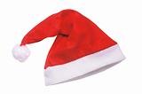 Red Christmas Santa Claus hat isolated on white background