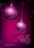 Christmas ball on pink background. Vector