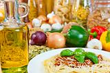 Spaghetti Bolognese, Pasta, Olive Oil & Fresh Vegetable Ingredie