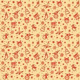 Christmas seamless red vector background