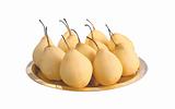 fresh sweet pears isolated on a white background