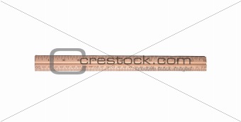 Measuring wooden ruler isolated on white background