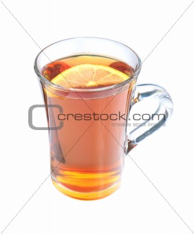 tea with lemon isolated over white background