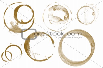 Coffee stains on white paper