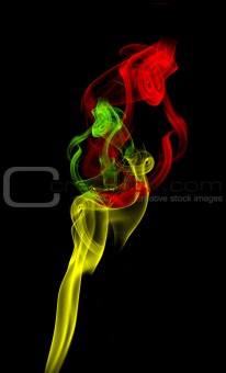 abstract colored smoke on black background