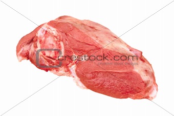 Raw pork steak meat isolated on white